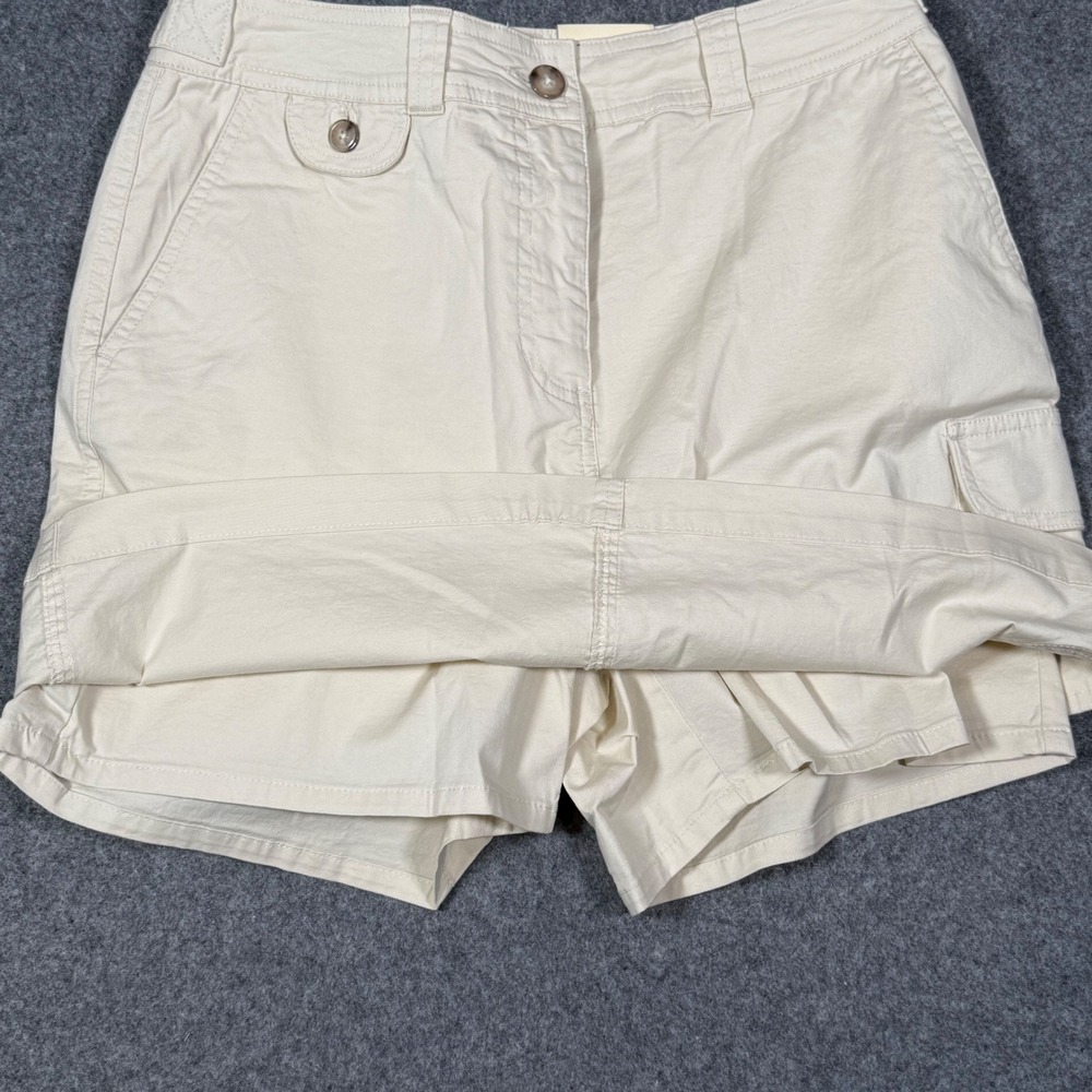 St. John's Bay Womens Beige Cargo Skort Size 4 Stretch Cotton Utility Mini Skirt - Picture 7 of 13